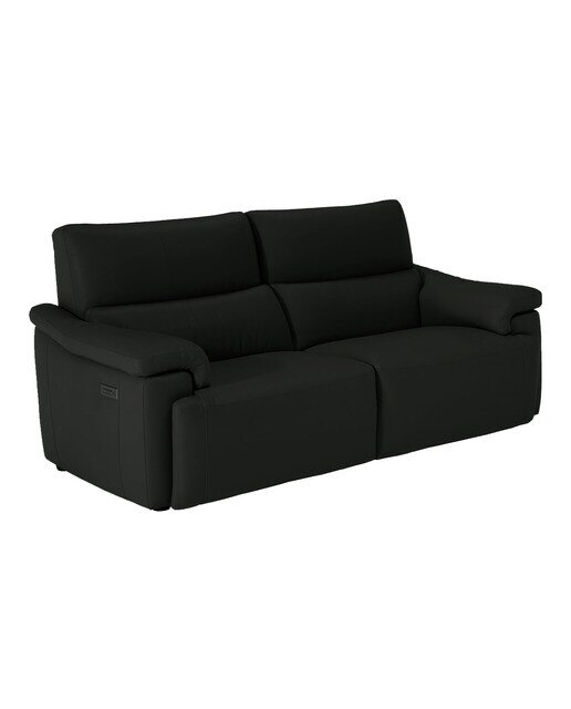 Sofá de piel de 3 plazas con 2 asientos y relax eléctrico Jefferson N46 Natuzzi Editions - Negro Negro-2