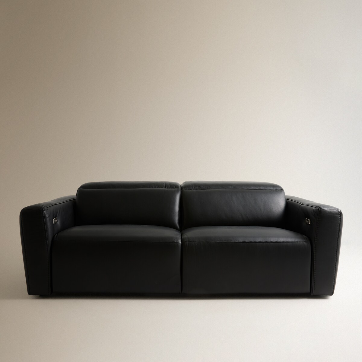 Sofá de 3 Lugares em Pele com 2 Assentos de Relax Elétricos Oporto Preto-5