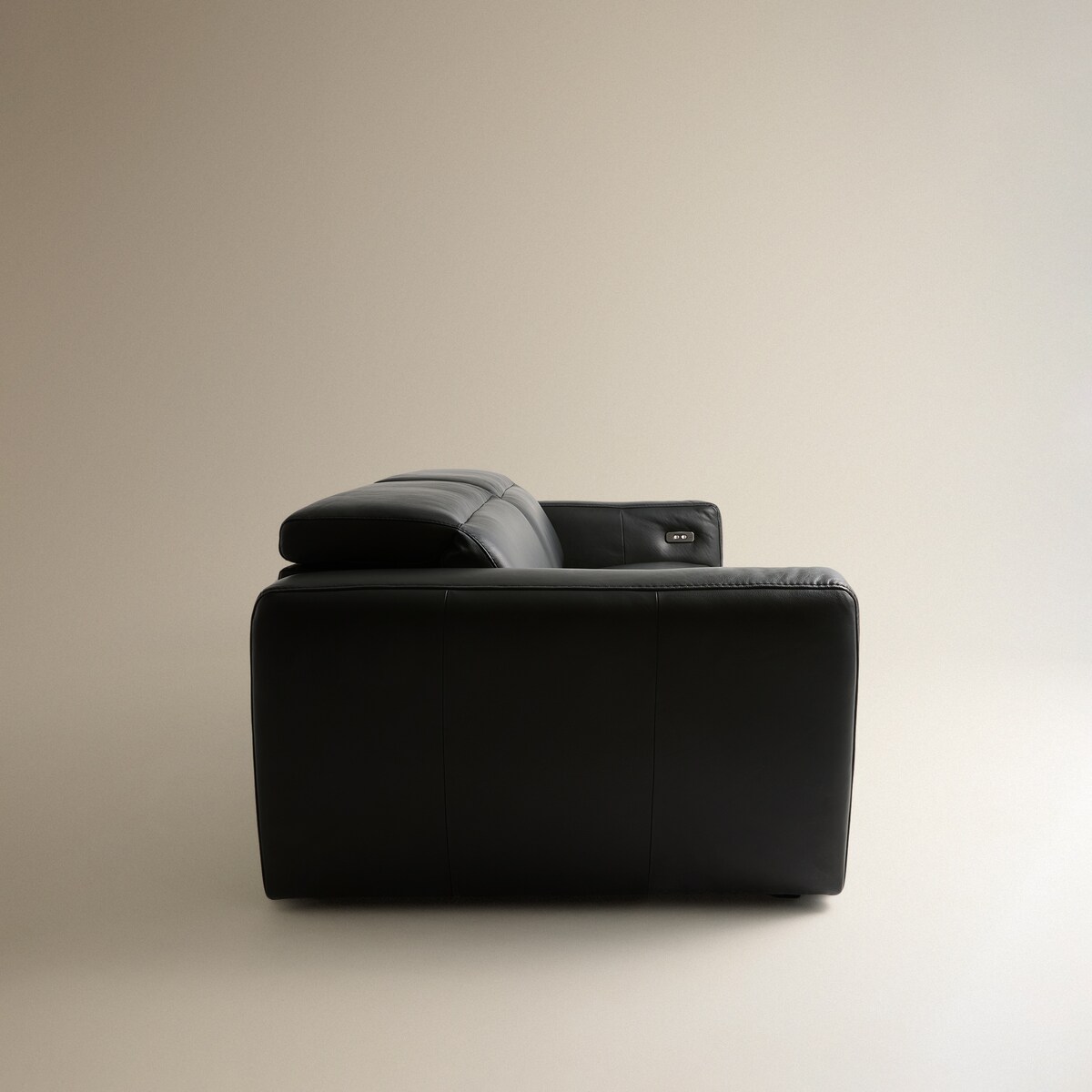 Sofá de 3 Lugares em Pele com 2 Assentos de Relax Elétricos Oporto Preto-6