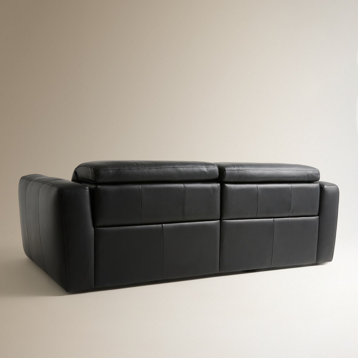 Sofá de 3 Lugares em Pele com 2 Assentos de Relax Elétricos Oporto Preto-7