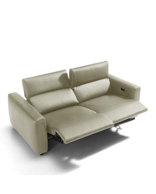 Sofá de piel de 3 plazas con 2 asientos relax eléctricos Trento El Corte Inglés - Pietra 204 cm Pietra-3