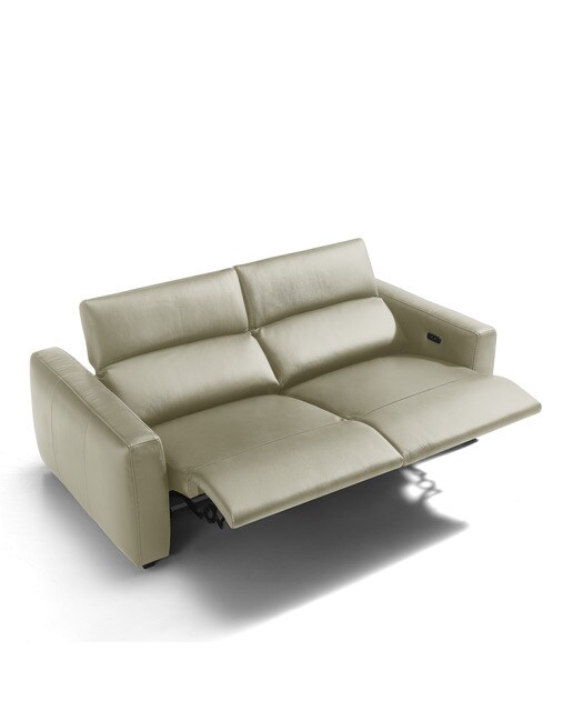 Sofá de piel de 3 plazas con 2 asientos relax eléctricos Trento El Corte Inglés - Pietra 204 cm Pietra-4