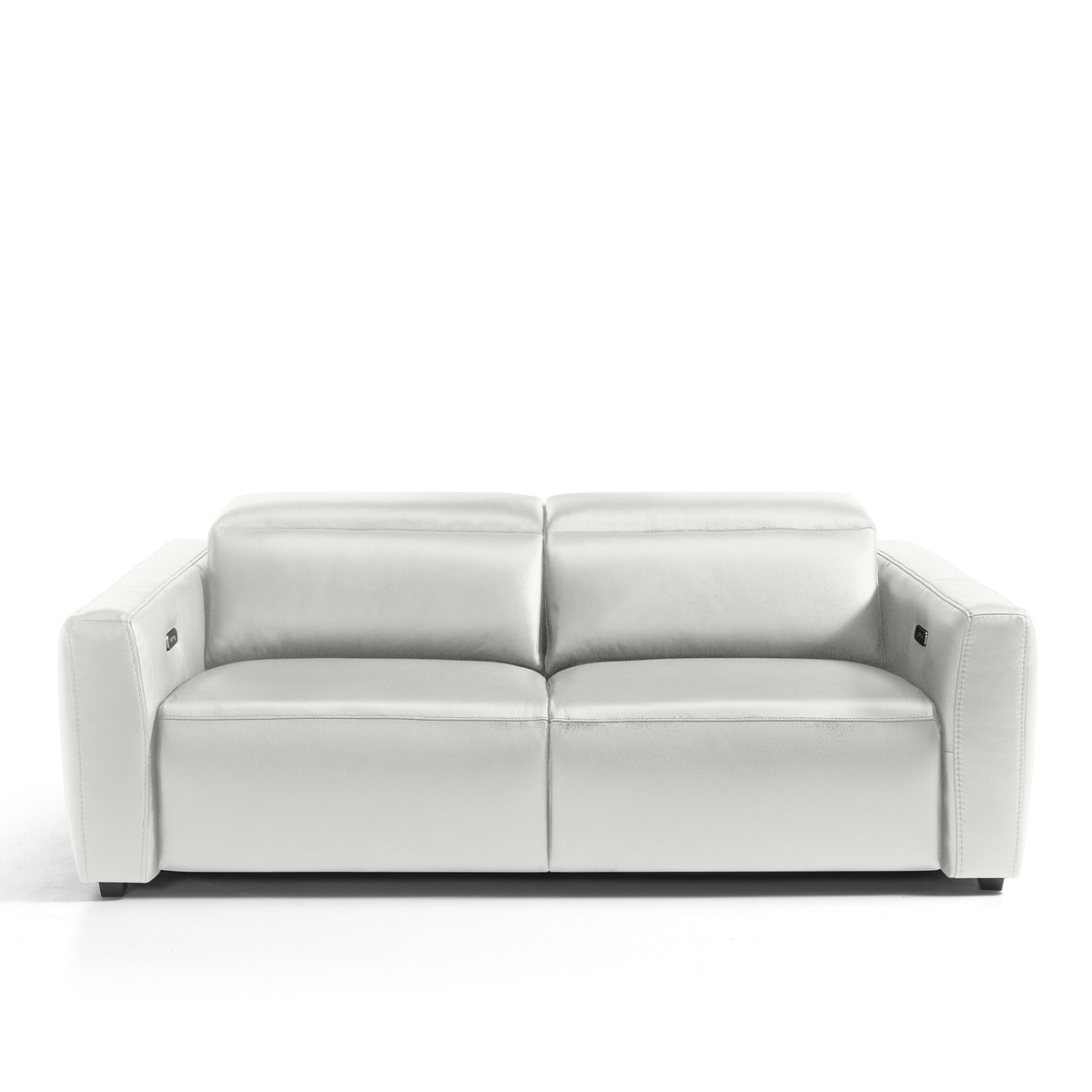 Sofá de piel de 3 plazas con 2 asientos relax eléctricos Trento El Corte Inglés - Blanco 204 cm Blanco-1