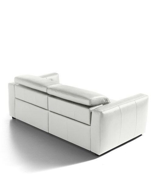 Sofá de piel de 3 plazas con 2 asientos relax eléctricos Trento El Corte Inglés - Blanco 204 cm Blanco-6