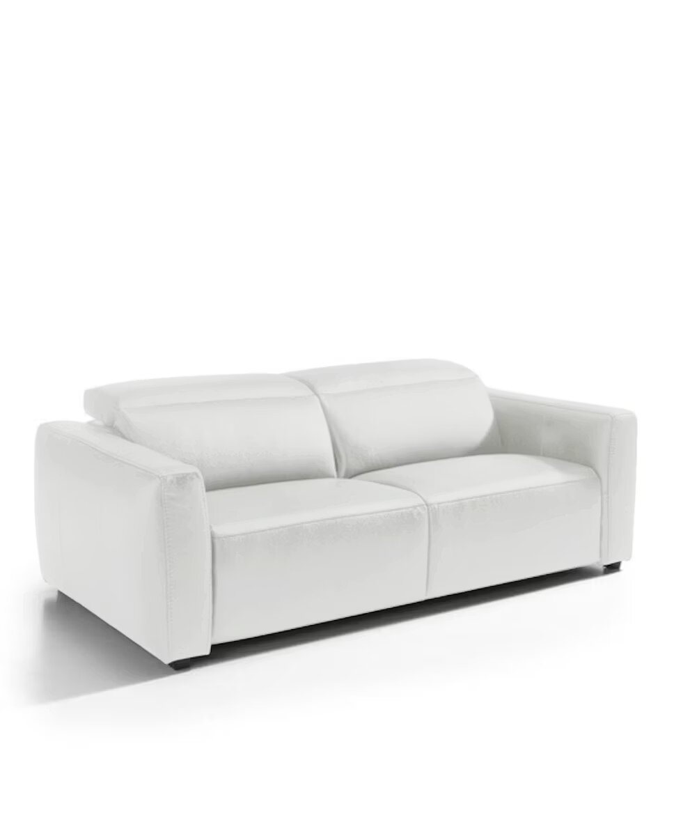 Sofá de piel de 3 plazas Trento El Corte Inglés - Blanco 204 cm Blanco-2