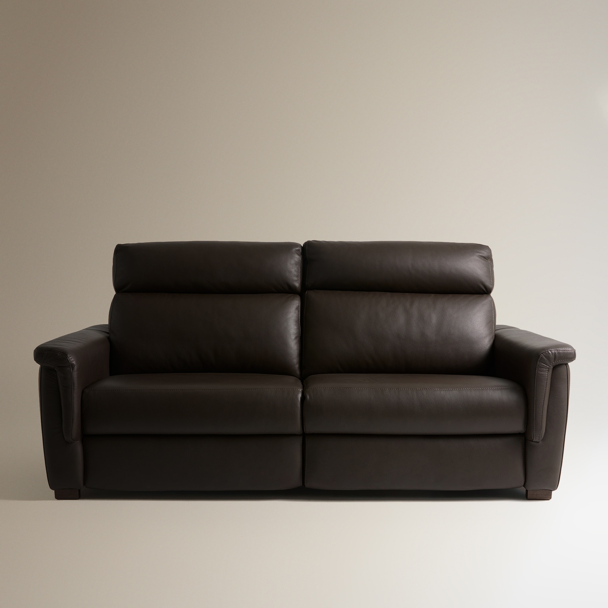 Sofá de 3 Lugares em Pele com 2 Assentos de Relax Elétrico Ego Chocolate-3