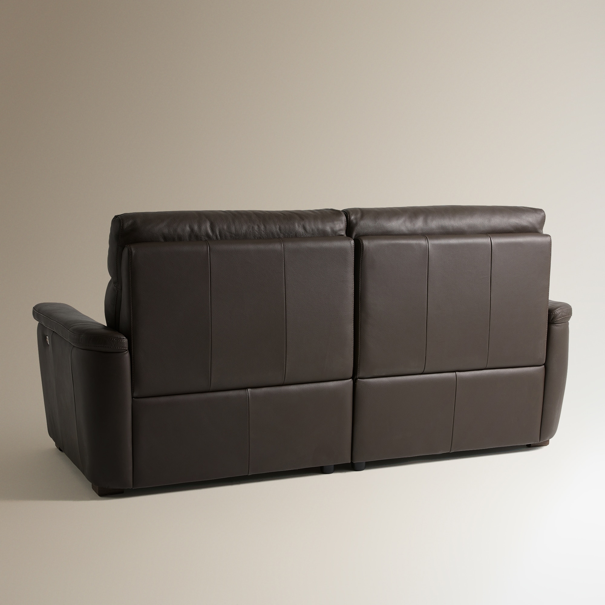 Sofá de 3 Lugares em Pele com 2 Assentos de Relax Elétrico Ego Chocolate-5