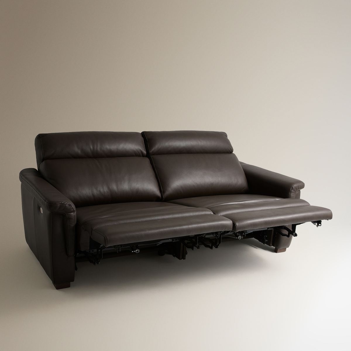 Sofá de piel de 3 plazas con 2 asientos relax eléctricos Ego El Corte Inglés Chocolate-6