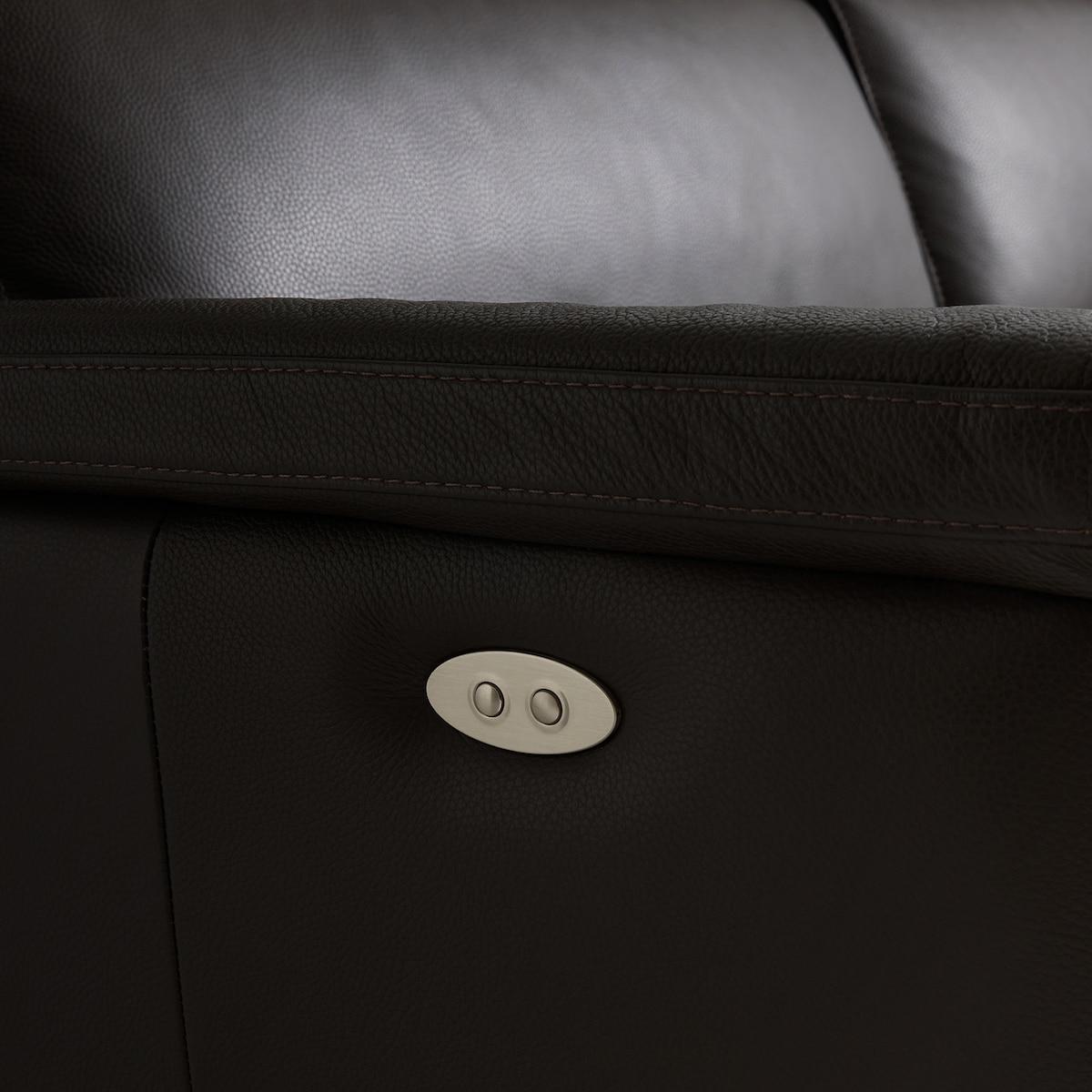 Sofá de piel de 3 plazas con 2 asientos relax eléctricos Ego El Corte Inglés Chocolate-7