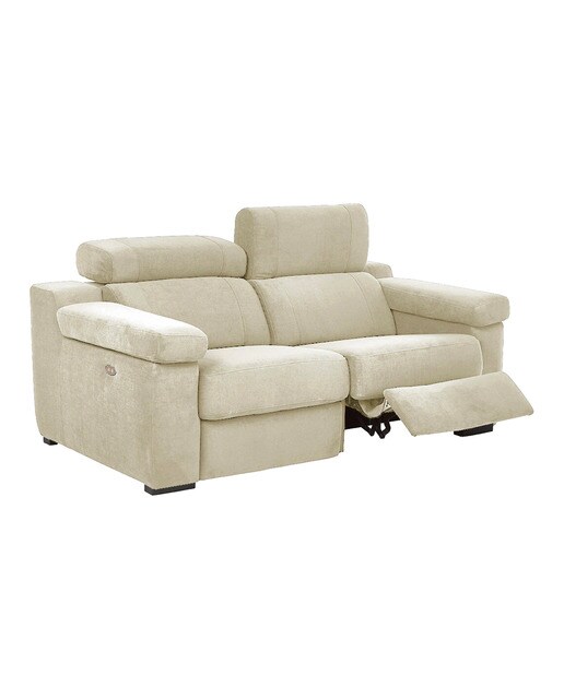 Sofá de 2 Lugares com 2 Lugares com Relax Elétrico City Bege-3