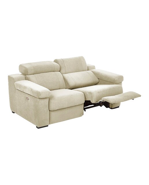 Sofá de 2 Lugares com 2 Lugares com Relax Elétrico City Bege-4