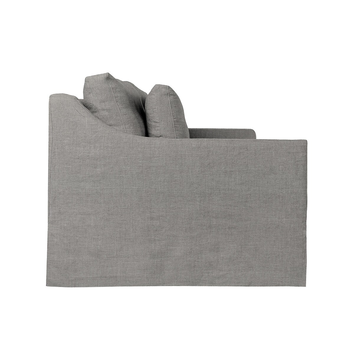 Sofá de 2 Lugares Desembainhável de Linho Tibi Branco-3