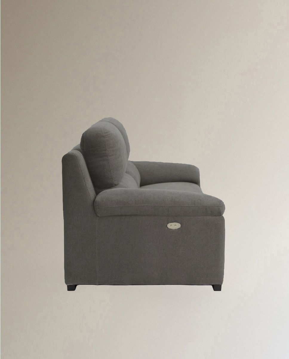 Sofá de 2 Lugares com 2 Lugares com Relax Elétrico Bolzano Storm - Cinzento Escuro-3