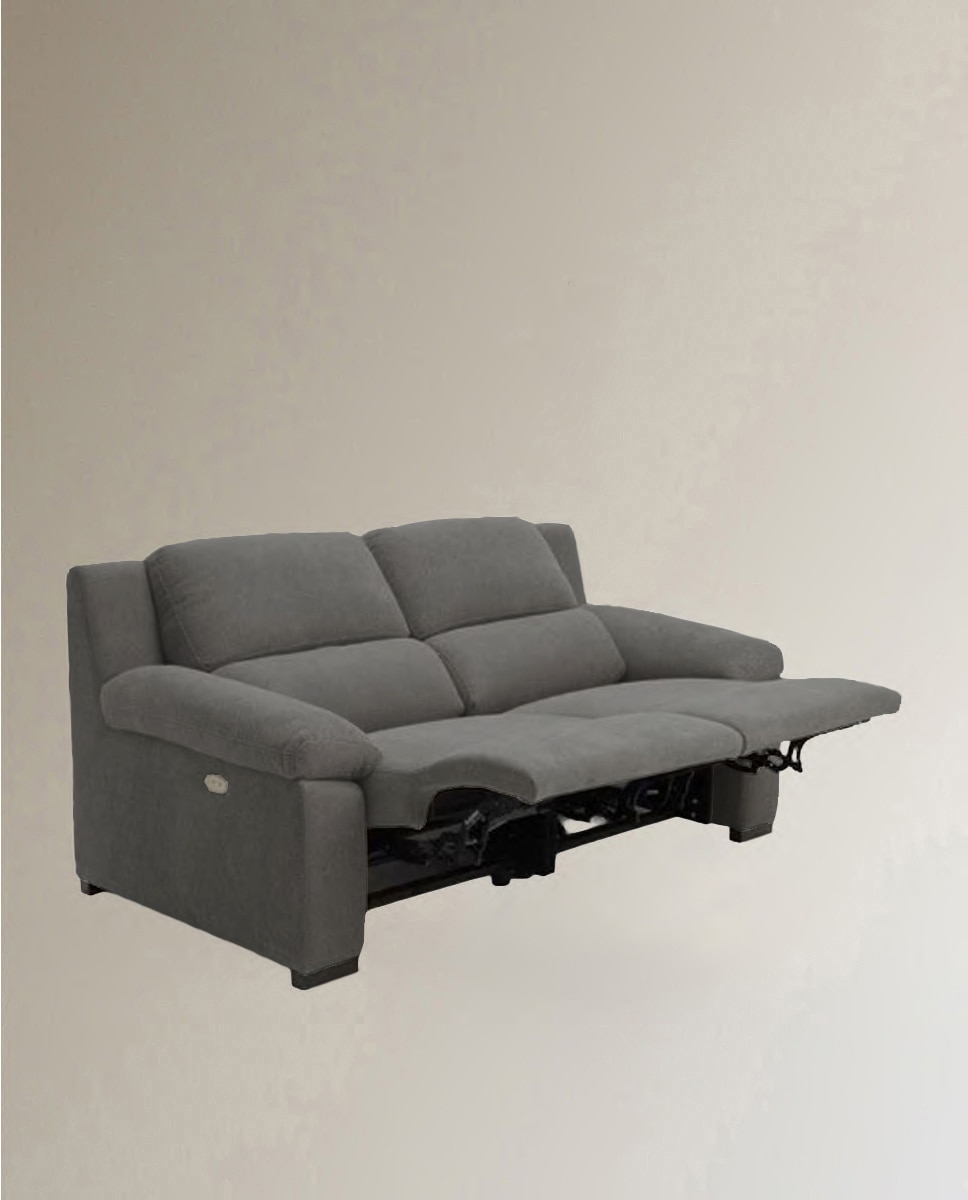 Sofá de 2 Lugares com 2 Lugares com Relax Elétrico Bolzano Storm - Cinzento Escuro-5