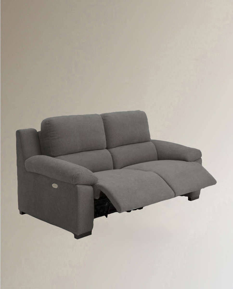 Sofá de 2 Lugares com 2 Lugares com Relax Elétrico Bolzano Storm - Cinzento Escuro-6