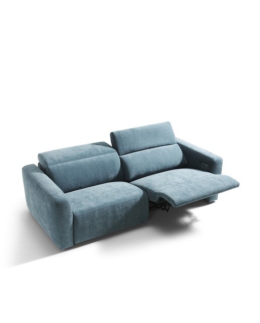 Sofá tapizado de 2 plazas con 2 asientos relax eléctricos Trento El Corte Inglés - Storm/Turquesa Storm/Turquesa-3