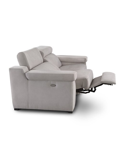 Sofá de 2 Lugares com 2 Assentos de Relax Elétrico em Tecido de Microfibra City Brutus - Cinzento-Claro-4