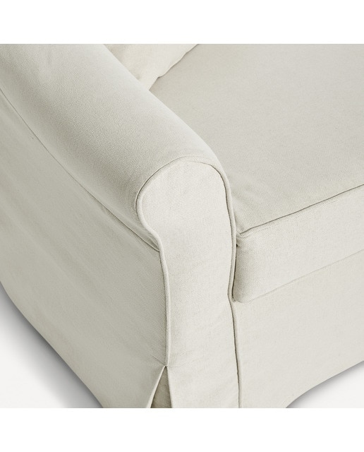 Sofá de 2 plazas desenfundable en viscosa y lino Menorca El Corte Inglés - Crema 185 cm Crema-6