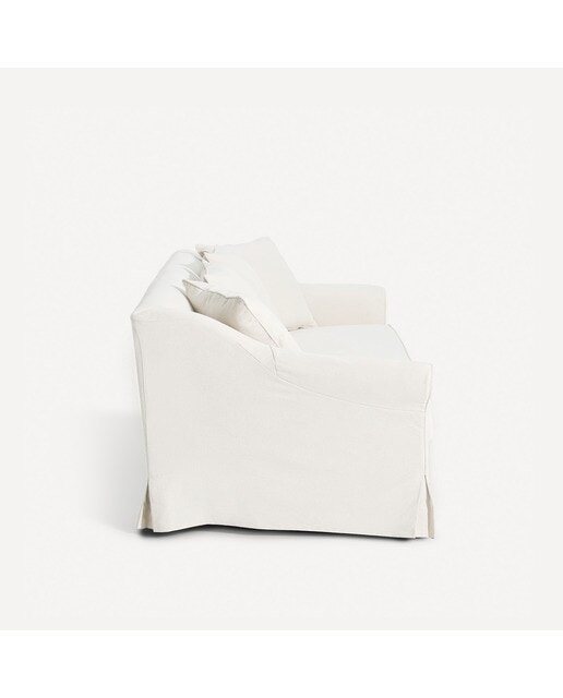Sofá de 2 plazas desenfundable en algodón y lino Menorca El Corte Inglés - Blanco 185 cm Blanco-3