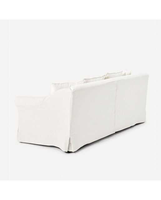 Sofá de 2 plazas desenfundable en algodón y lino Menorca El Corte Inglés - Blanco 185 cm Blanco-5