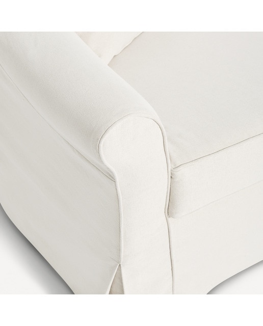Sofá de 2 plazas desenfundable en algodón y lino Menorca El Corte Inglés - Blanco 185 cm Blanco-6