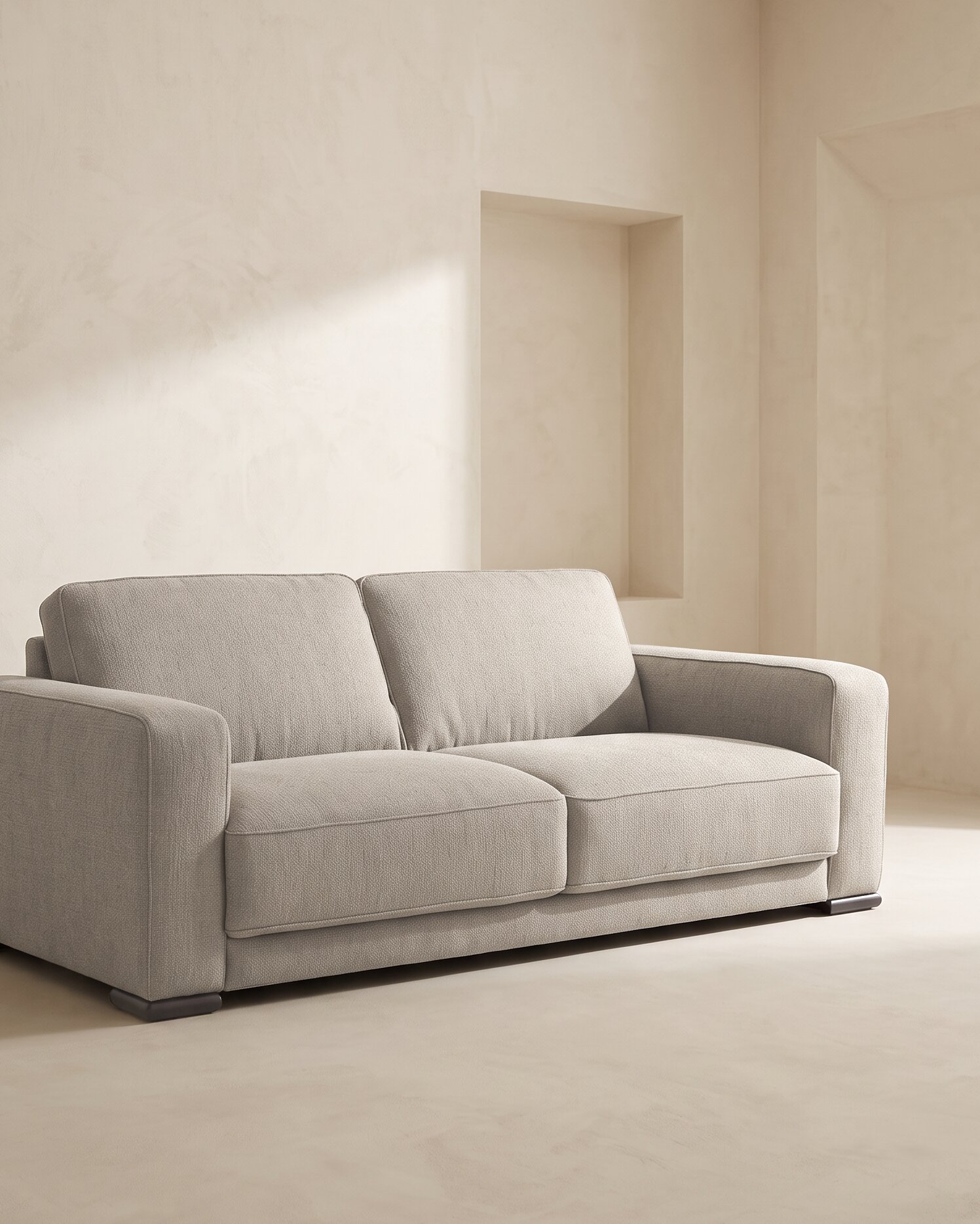 Imagen 1 de Sofá de 2 plazas con 2 asientos Milán Natuzzi Edition - Atena/Beige Atena/Beige