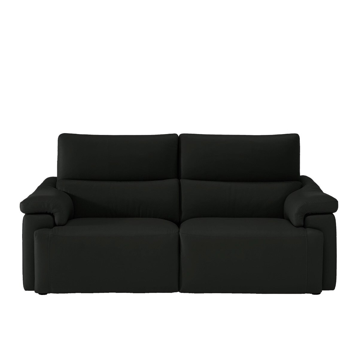 Sofá de piel de 2 plazas Jefferson Natuzzi Editions - Negro Negro-1
