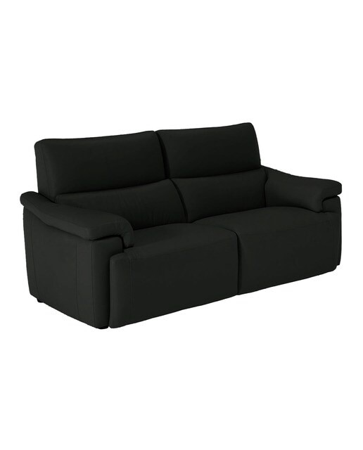Sofá de piel de 2 plazas Jefferson Natuzzi Editions - Negro Negro-2