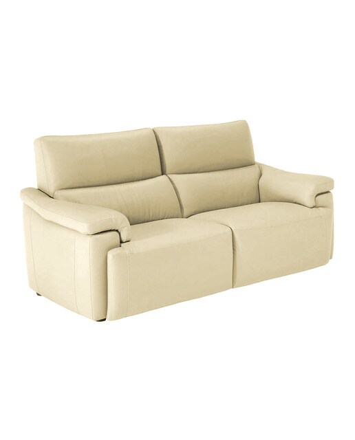 Sofá em pele de 2 lugares Jefferson Creme-2