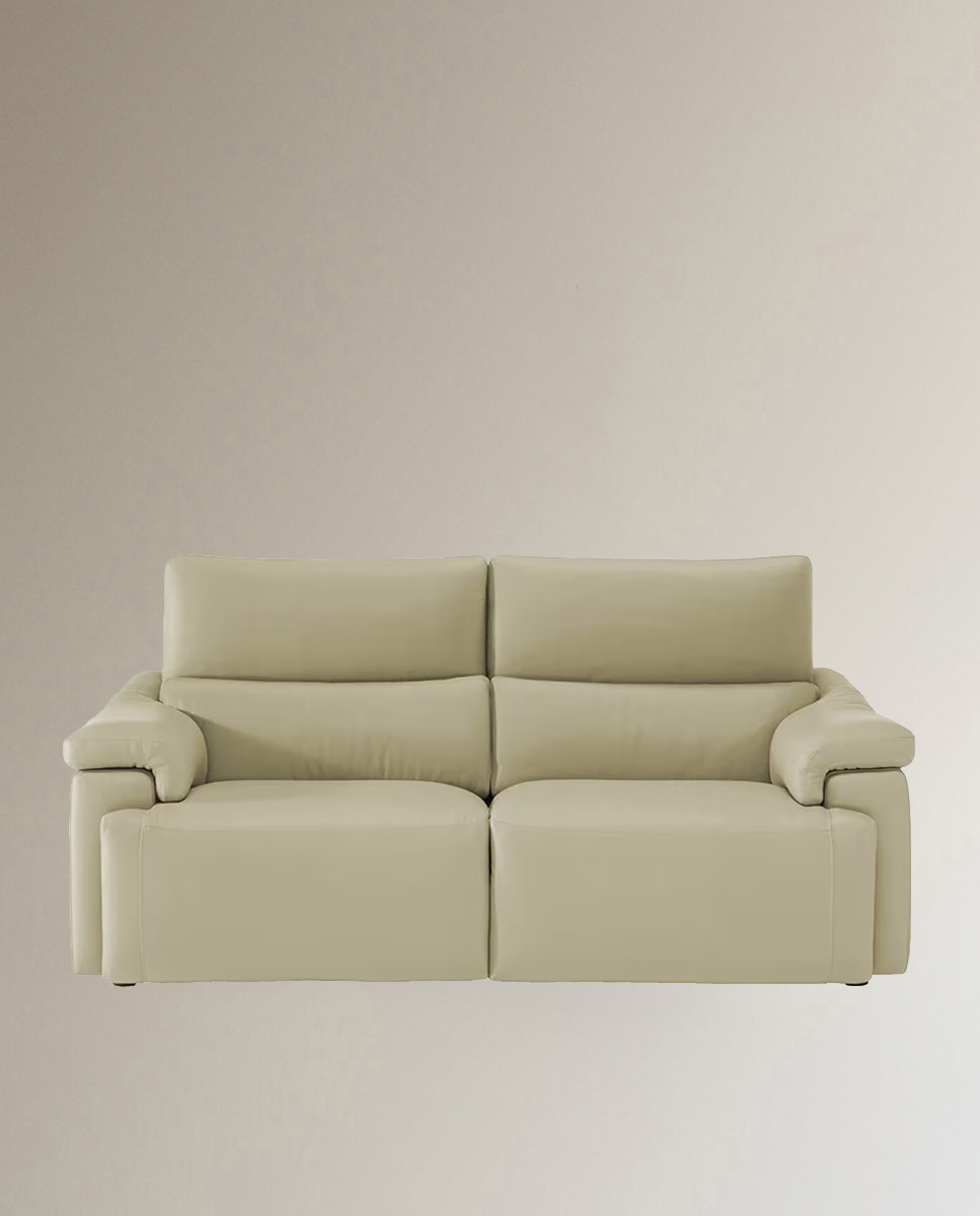 Sofá de piel de 2 plazas Jefferson Natuzzi Editions - Beige Beige-1