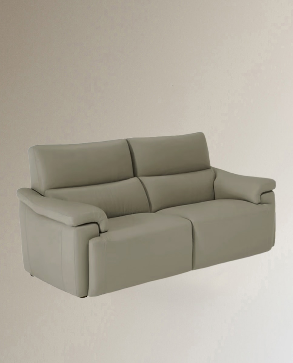 Imagen 2 de Sofá de piel de 2 plazas Jefferson Natuzzi Editions - Gris Gris
