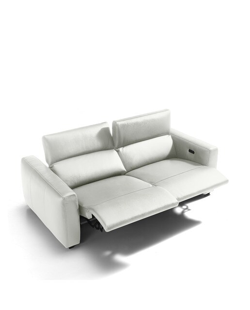 Sofá de piel de 2 plazas con 2 asientos relax eléctricos Trento El Corte Inglés - Blanco Blanco-3