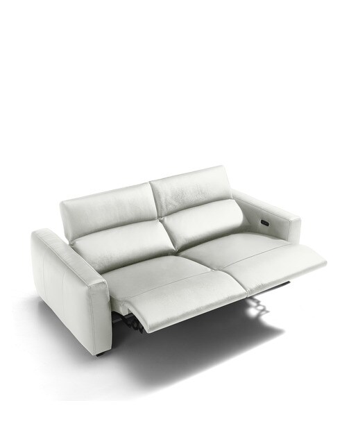 Sofá de piel de 2 plazas con 2 asientos relax eléctricos Trento El Corte Inglés - Blanco Blanco-4