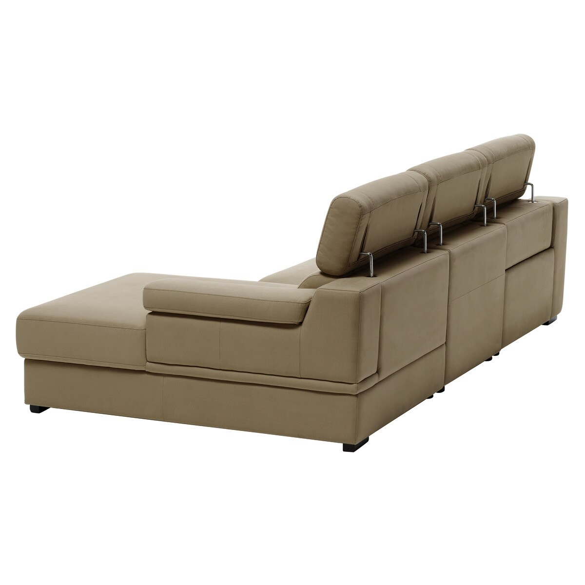 Imagen 3 de Sofá de 3 plazas con chaiselongue derecha y 1 asiento relax eléctrico City - Mystic Marrón Mystic Marrón
