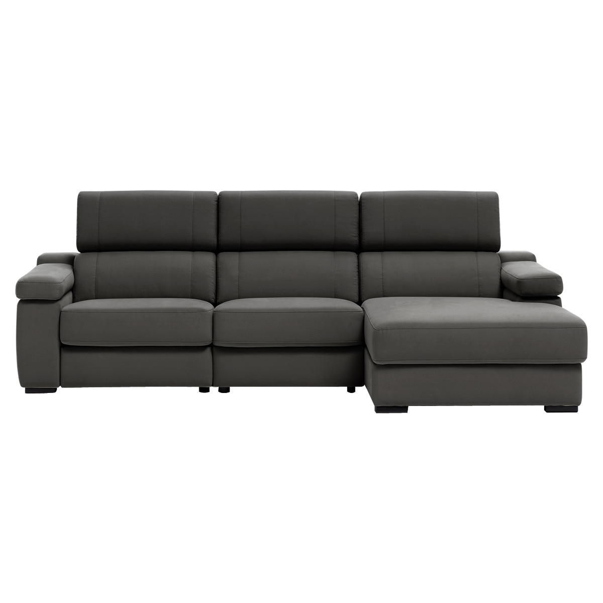 Imagen 1 de Sofá de 3 plazas con chaiselongue derecha y 1 asiento relax eléctrico City - Mystic Antracita Mystic Antracita
