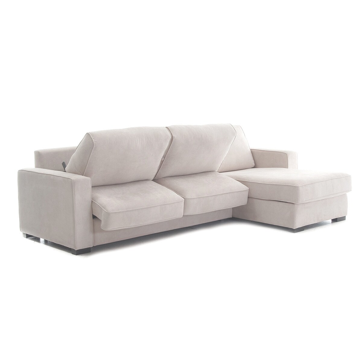 Sofá-cama de 5 lugares com chaise longue direita Padua Bege-5