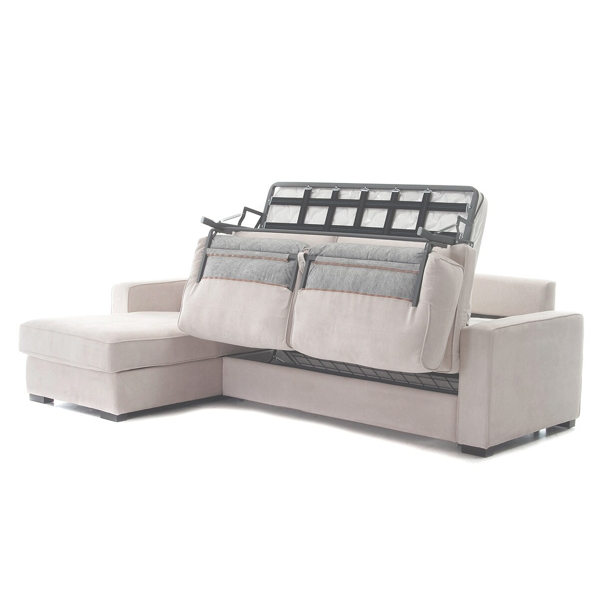 Sofá-cama de 5 lugares com chaise longue esquerda Padua Bege-6