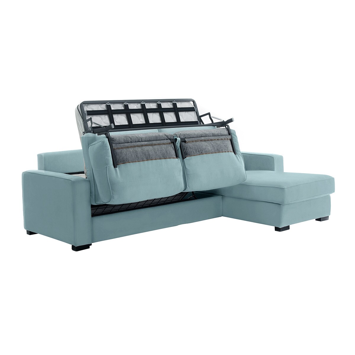 Sofá cama de 5 plazas con chaiselongue derecha Padua El Corte Inglés - Verde Agua Verde Agua-7