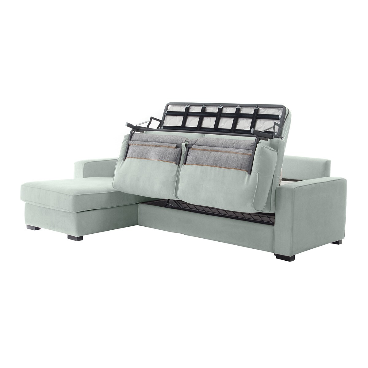 Sofá cama de 5 plazas con chaiselongue izquierda Padua El Corte Inglés - Plata Plata-7