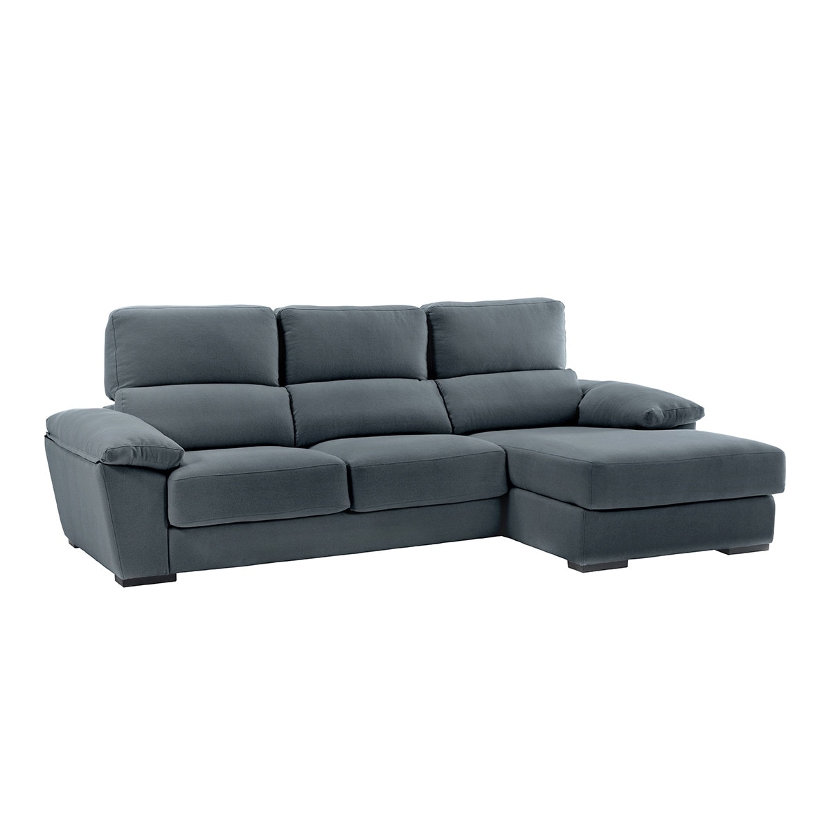 Sofá de Algodão e Linho de 5 Lugares com Assentos Deslizantes e Chaise-longue Direita com Baú Cloud Antracite-2
