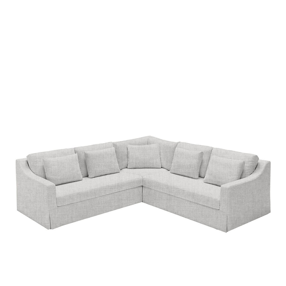 Sofá rinconera de 5 plazas desenfundable de lino Line - Marbore Blanco Marbore Blanco-1