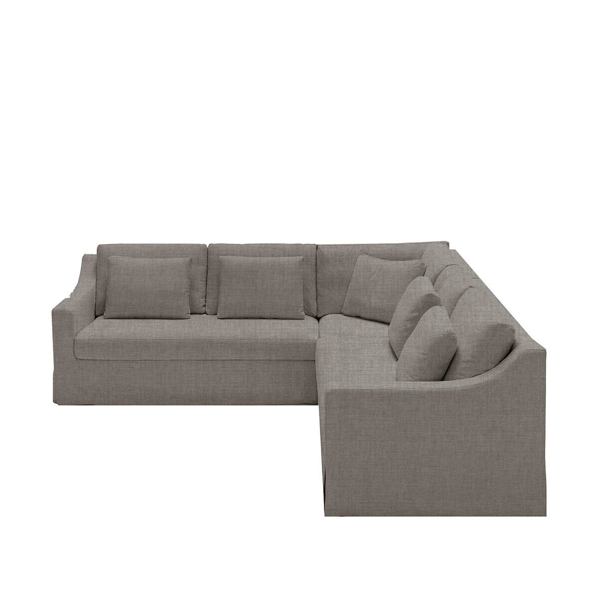 Sofá rinconera de 5 plazas desenfundable de lino Line - Marbore Blanco Marbore Blanco-2