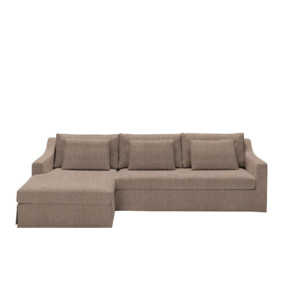 Imagem 0 de Sofá de 5 Lugares Desembainhável com Chaise Longue Esquerda de Linho Line