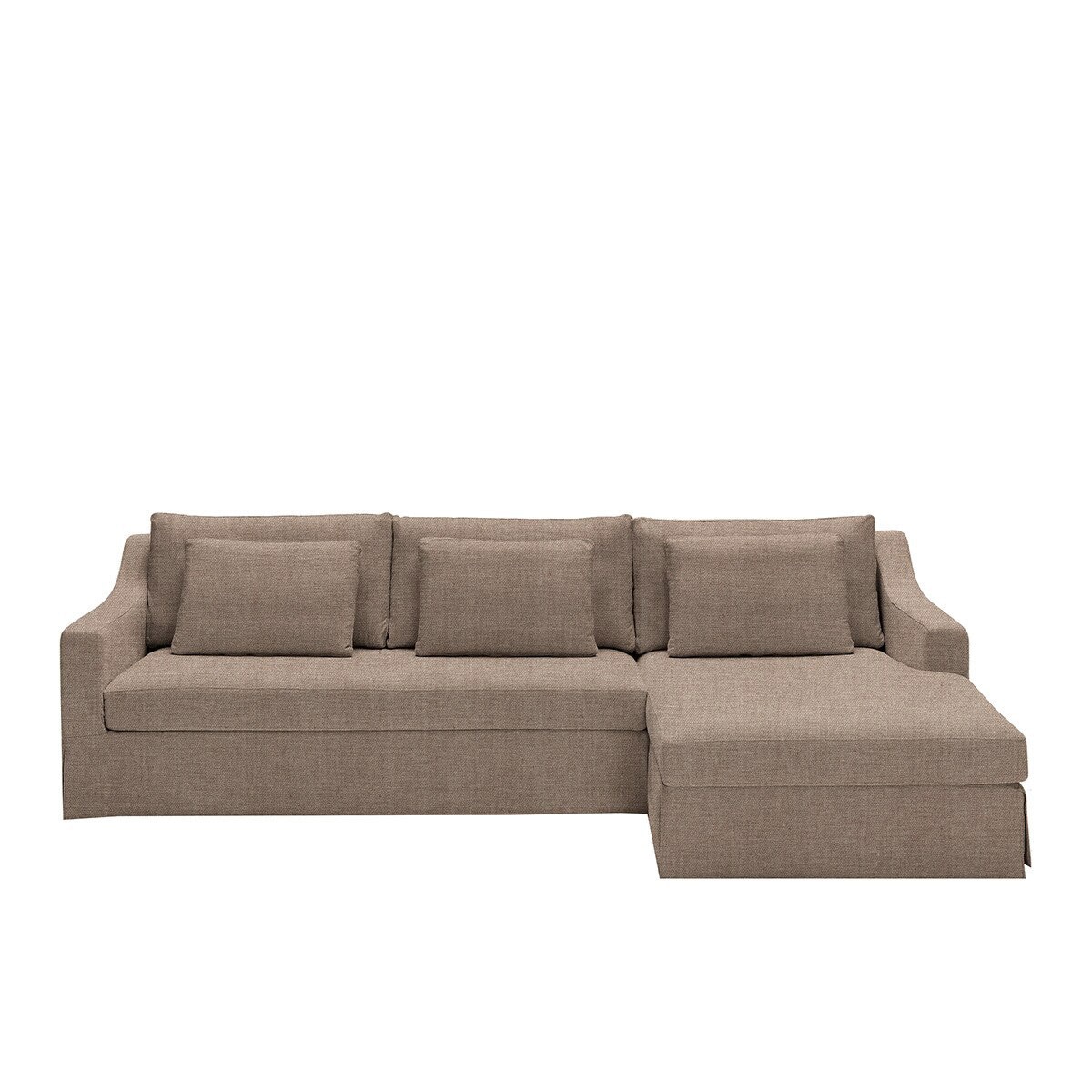 Imagem 0 de Sofá de 5 Lugares Desembainhável com Chaise Longue Direita em Linho Line