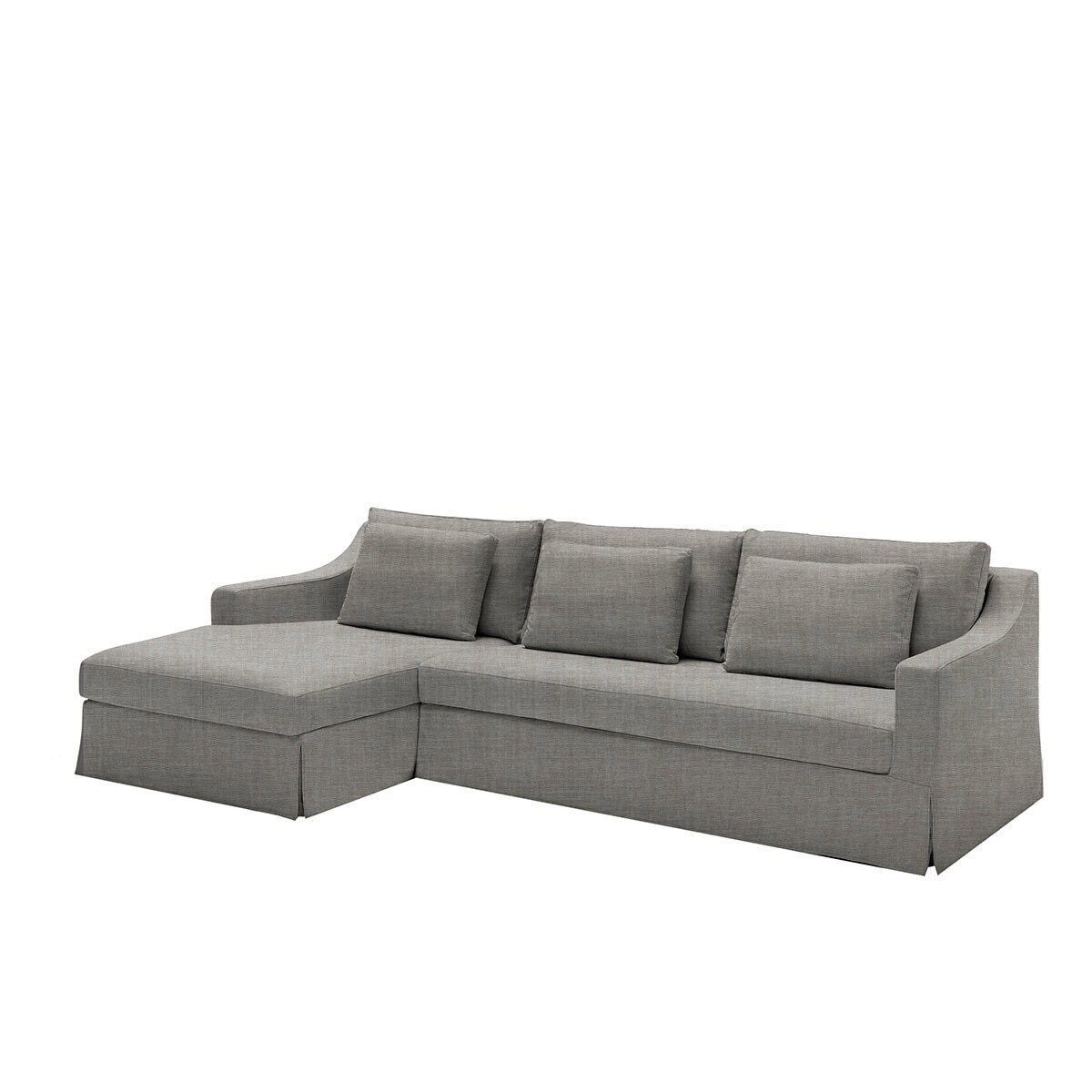 Sofá de 5 plazas desenfundable con chaise longue izquierda de lino Line - Marbore Piedra Marbore Piedra-2