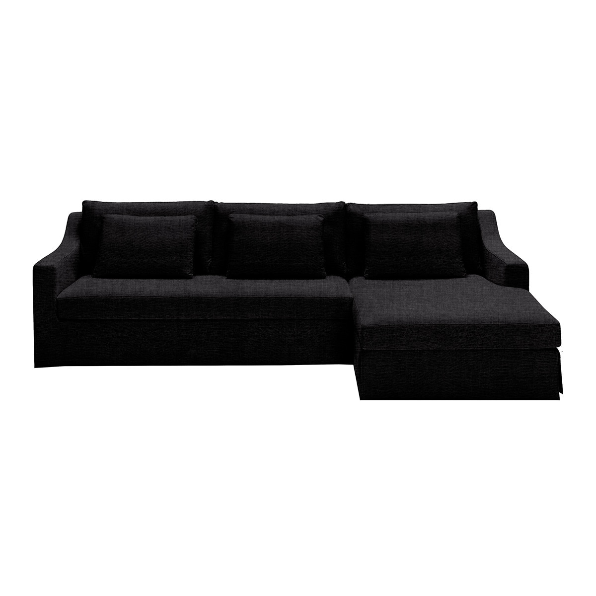 Imagem 0 de Sofá de 5 Lugares Desembainhável com Chaise Longue Direita em Linho Line