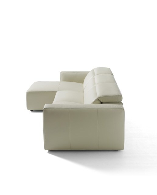 Sofá em Pele de 5 Lugares com 2 Assentos Relax Elétricos e Chaise Longue Esquerda Trento Pietra-3