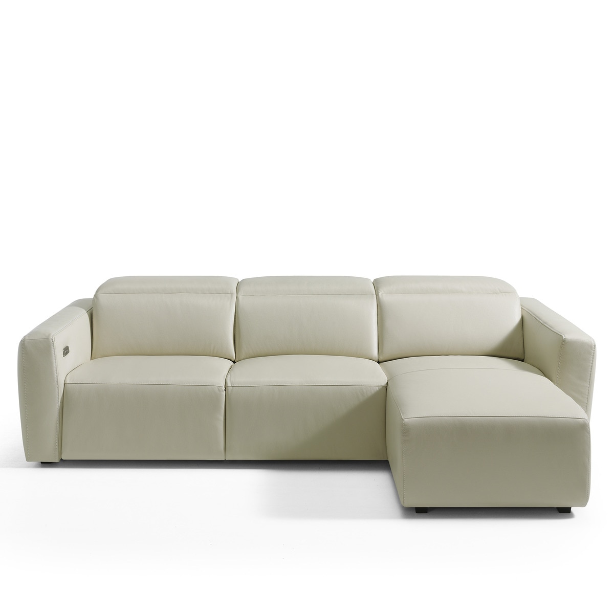 Imagem 0 de Sofá em Pele de 5 Lugares com 1 Assento Relax Elétrico e Chaise Longue Direito Trento