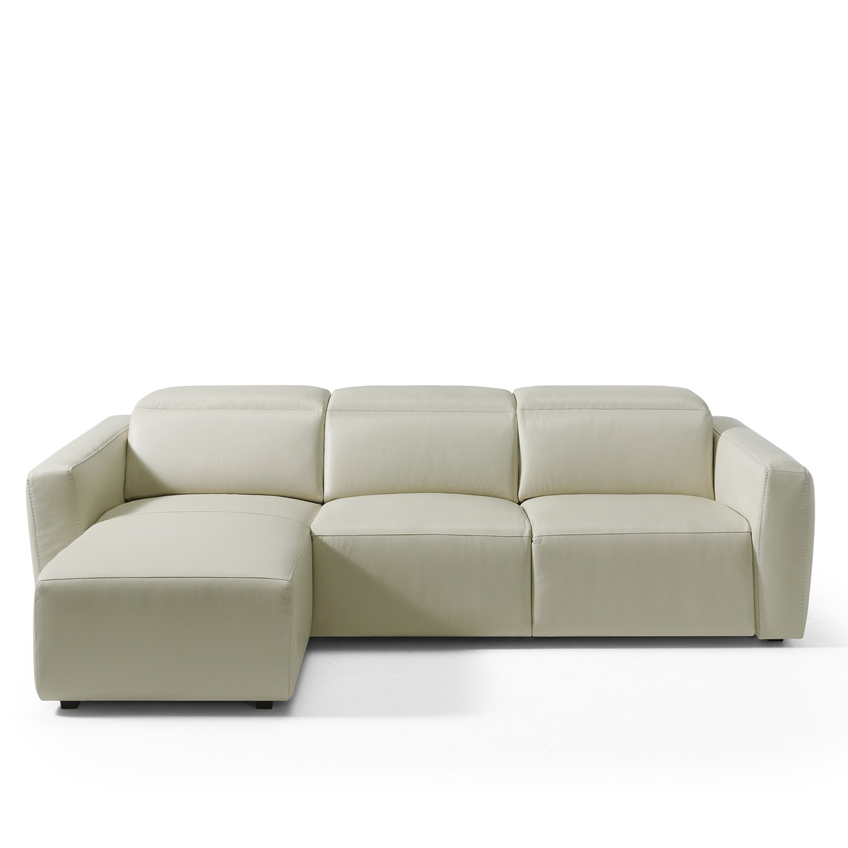 Imagem 0 de Sofá em Pele de 5 Lugares com Chaise Longue Esquerda Trento