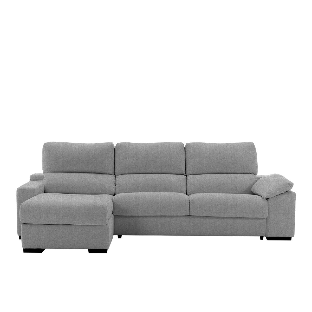 Sofá tapizado de 5 plazas con asientos deslizantes, chaiselongue izquierda y arcón Frank El Corte Inglés - Gris Gris-1